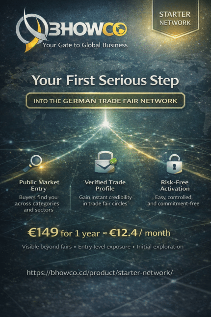 Starter Network package – verified 365-day business visibility for trade fair exhibitors on BHOWCO