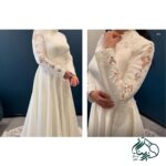 Masoumeh Ali Khanzadeh's Chic A-Line Bridal Gown with Floral Embroidery
