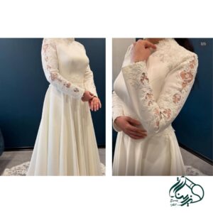 Masoumeh Ali Khanzadeh's Chic A-Line Bridal Gown with Floral Embroidery