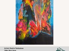 Calligraphic painting by Shahin Torkzaban showcasing ancient mysticism