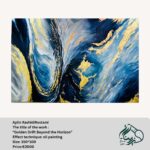 Golden Drift Beyond the Horizon by Aylin Rashidi Rostami, oil painting, 150 cm x 100 cm, depicting a stunning landscape with warm tones and depth.