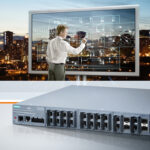Mit dem Scalance XR526-8C erweitert Siemens sein Angebot an leistungsstarken Ethernet Switches der Produktlinie XR-500. Das Gerät ist mit einer Vielzahl unterschiedlicher Netzwerkkomponenten kompatibel und schlägt so eine Brücke zwischen Automatisierungs- und Büronetzwerken. Siemens has now added the Scalance XR526-8C to its portfolio of powerful Ethernet switches of the XR-500 product line. The device is compatible to a number of different network components and acts as a link between automation and office networks.