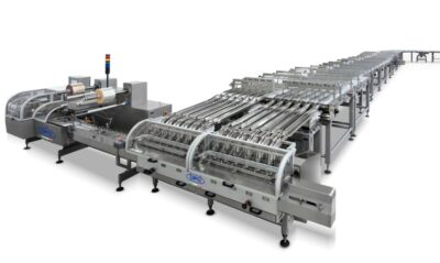SPS Italiana Pack Systems high-speed horizontal flow-pack packaging machine for biscuits cookies and chocolate bars - integrated pick-up portioning and loading - interpack Düsseldorf 2026