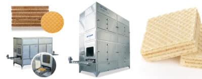 ARCAN wafer production line - batter mixing wafer baking cream spreading cutting and stacking - complete line for wafer bar manufacturing