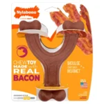 Nylabone Strong Chew Wishbone Dog Chew Toy with Real Bacon - Central Garden and Pet