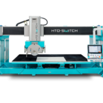 Marmo Meccanica vertical edge polisher (LCV series) - on-site stone edge finishing - descended from world's first vertical polisher introduced 1981 - for marble granite and synthetic materials