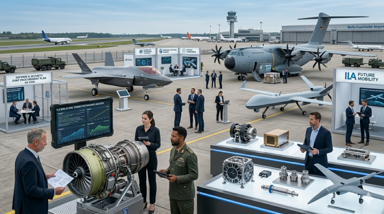 Official ILA Berlin exhibitor list 2026 preview showing confirmed aerospace, defense, and space technology suppliers at Berlin ExpoCenter Airport