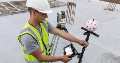 Leica Geosystems dimensional measurement for stone slab quality control, CNC data capture, and monument conservation - non-contact laser technology protects finished stone surfaces