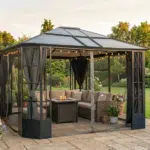 SOJAG premium gazebo and solarium by ShelterLogic Group - outdoor shade and weather protection - residential and commercial garden structures