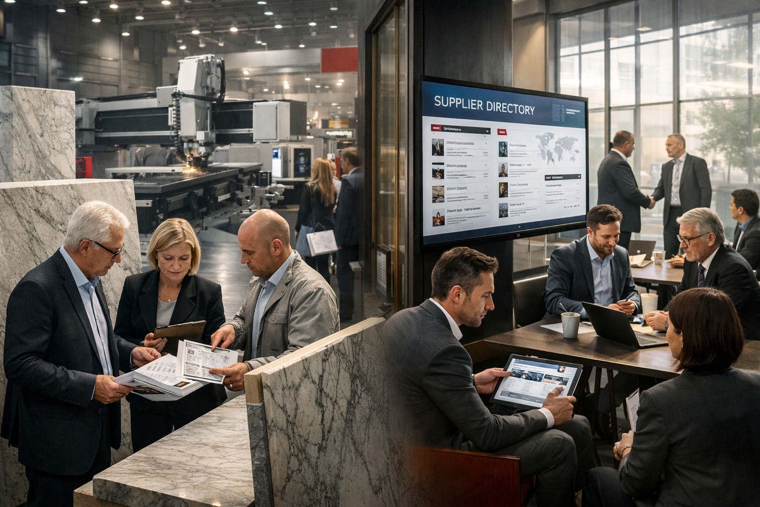 Official Stone+tec Exhibitor list Nuremberg 2026 preview showing confirmed natural stone brands, processing technology exhibitors, and hall layout at Messe Nürnberg