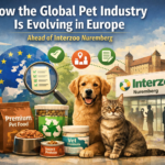 Global pet industry Europe market trends chart based on FEDIAF data, with Interzoo Nuremberg 90-day procurement timeline overlay