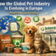 Global pet industry Europe market trends chart based on FEDIAF data, with Interzoo Nuremberg 90-day procurement timeline overlay