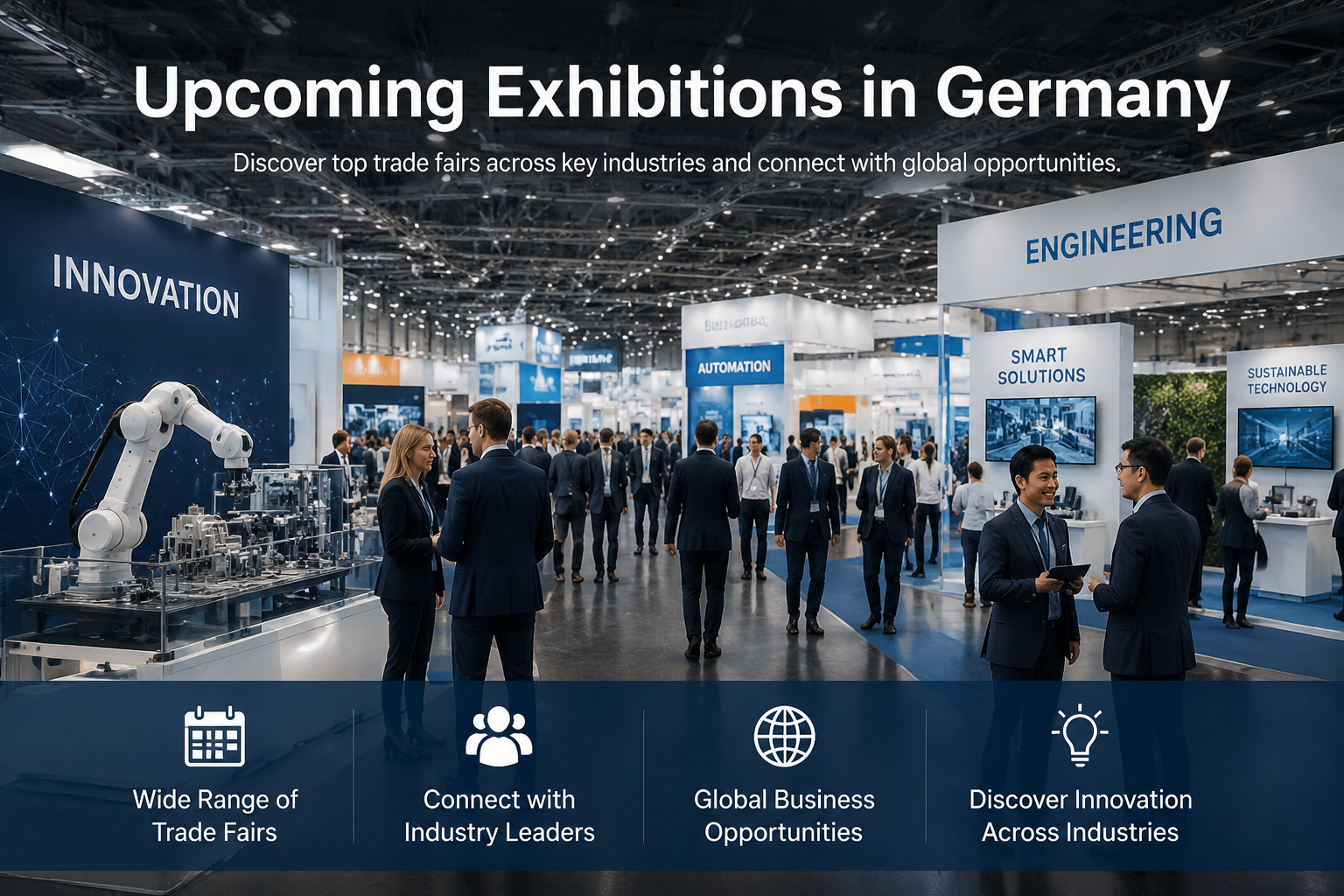 Upcoming exhibitions in Germany featuring international trade fairs and business events