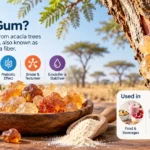 What Is Acacia Gum (E414)? Natural Properties & Applications Acacia gum E414 natural exudate from Senegal and Seyal acacia trees used in food, beverages, pharmaceuticals and cosmetics