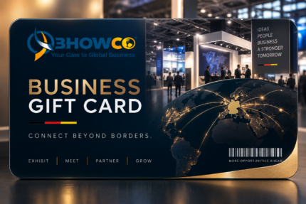 BHOWCO Business Gift Card for international business connections through Germany’s trade fair ecosystem.