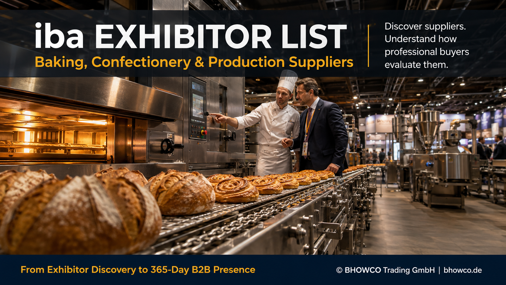 iba exhibitor list featuring baking and confectionery production equipment suppliers evaluated by professional industry buyers.