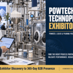 POWTECH TECHNOPHARM exhibitor list featuring process engineers evaluating powder, liquid and pharmaceutical processing equipment and supplier performance.